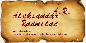 Aleksandar Radmilac vizit kartica